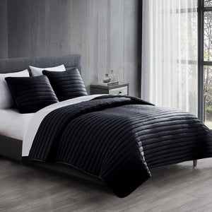Excursion Twin Puffer-Quilt Comforter Set with Lightweight Warmth - Matte Polyester