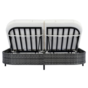 TREXM Outdoor Daybed with Adjustable Backrest