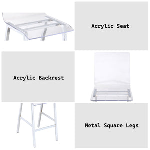 Nadie Clear Acrylic Armless Dining Chair