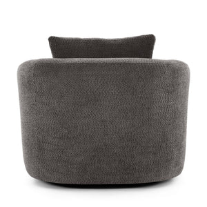 360° Swivel Barrel Sofa Chair With Throw Pillow, Upholstered Accent Chair
