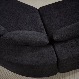 106.3-Inch V-Shaped Modular Sofa Set in Chenille Fabric