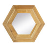Hexagon Mirror With Natural Wood Frame