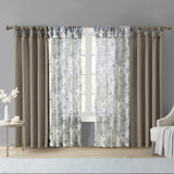 Twist Tab Lined Window Curtain Panel Pewter 50x108"