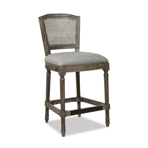 Triomphe Rattan Wicker High Back Armless Counter Bar Stool
