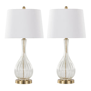 Jenny 27" Contemporary Glass Table Lamp Set of 2