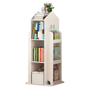 4-Tier Rotating Bookshelf for Bedroom and Living Room