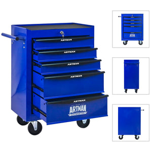 Rolling Metal Tool Chest With Drawers, Steel Storage Cabinet With Ball Bearing Slides