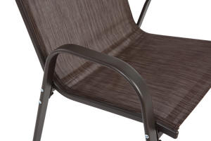 6 Piece Patio Chairs with High Backrest and Armrest - Brown
