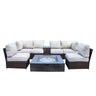 Contemporary Patio Seating Set With Fire Pit