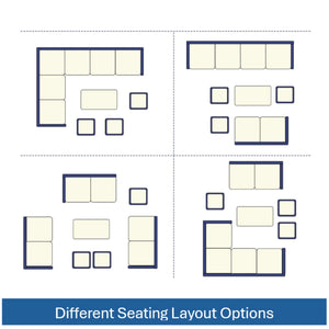7 Piece Outdoor Dining Set With Cushions, Modular Sectional Sofa And Table