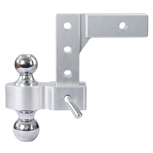 Alu - Adjustable Trailer Drop Hitch With 2" Receiver, 6" Adjustable - Silver