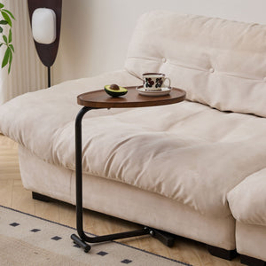 C-Shaped Side Table, Small Sofa Table for Couch and Bedroom