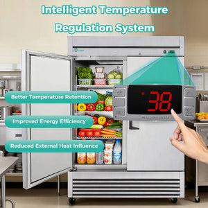 54" Commercial Refrigerator with 49 Cu.Ft Capacity - Stainless Steel, Silver