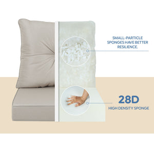 Outdoor Deep Seat Cushions For Patio Furniture Waterproof Set - Beige