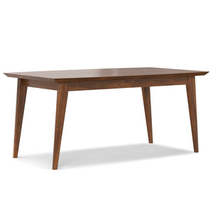 Rectangular Dining Table with Durable Solid Rubberwood Construction - Brown