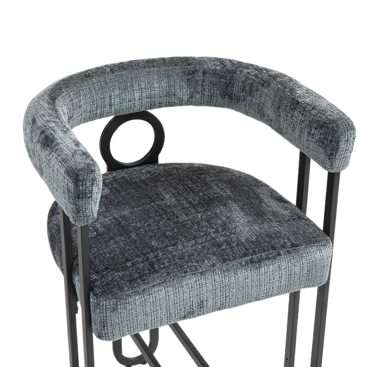 Household bar stools set of 2, modern upholstered with back