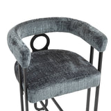 Household bar stools set of 2, modern upholstered with back