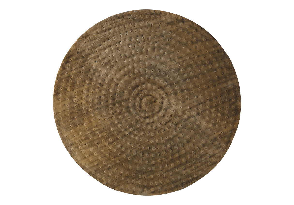 Arcanite End Table with Bell Shaped Base and Hammered Texture