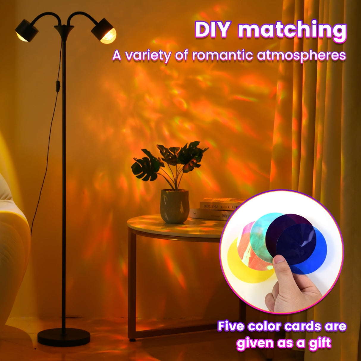 Sunset Ocean Wave Projector – Double RGB Mood Lamp with 360° Rotation & DIY Color