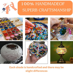 Handmade Turkish Mosaic Lamp – Dimmable Glass Pumpkin Night Light for Bedroom