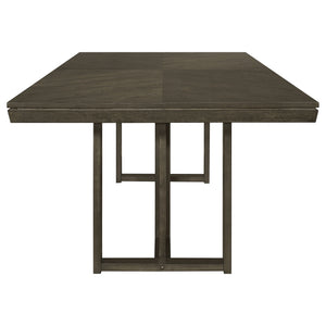 Glenmoor - Rectangular Dining Table With Geometric Double Pedestal Base - Dark Gray