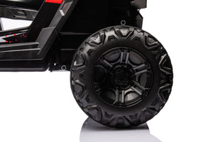 12V7A*2 30W*4 Four-Wheel Drive Seat One Button Start, Forward And Backward, High And Low Speed, Music, Front Light, Power Display, Two Doors Can Open, 2.4G R / C, Seat Belt Four Wheel Absorber