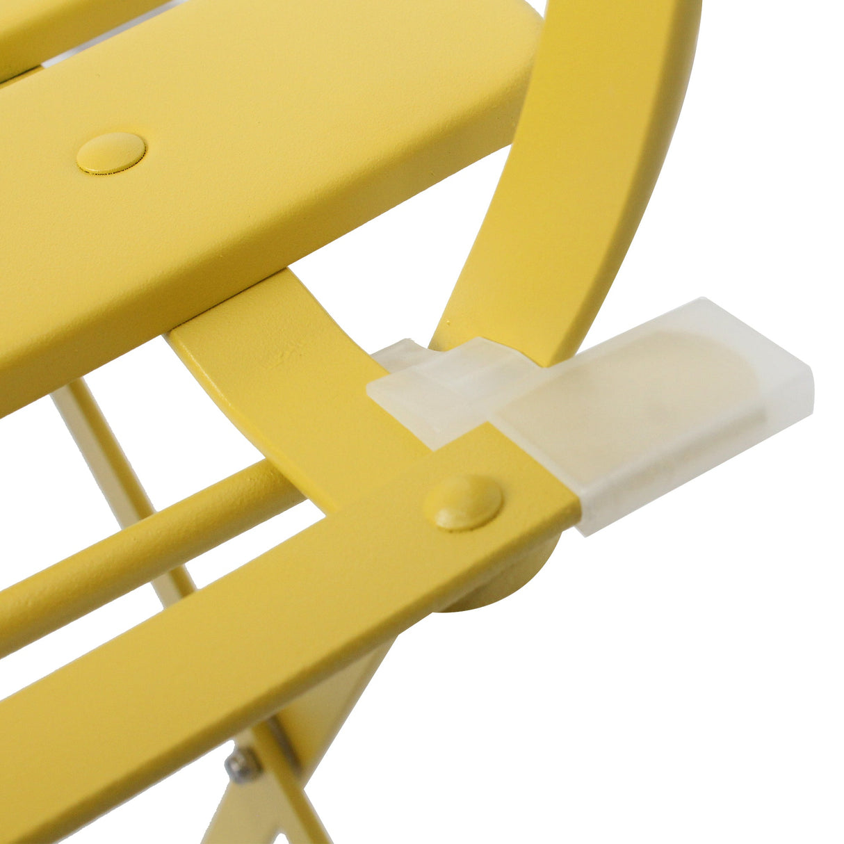 3 Pieces Patio Bistro Balcony Metail Chair Table Set-Yellow