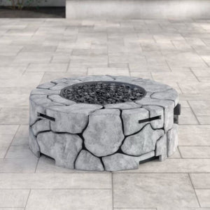 9'' H x 28'' W Fiber Reinforced Concrete Outdoor Fire Pit