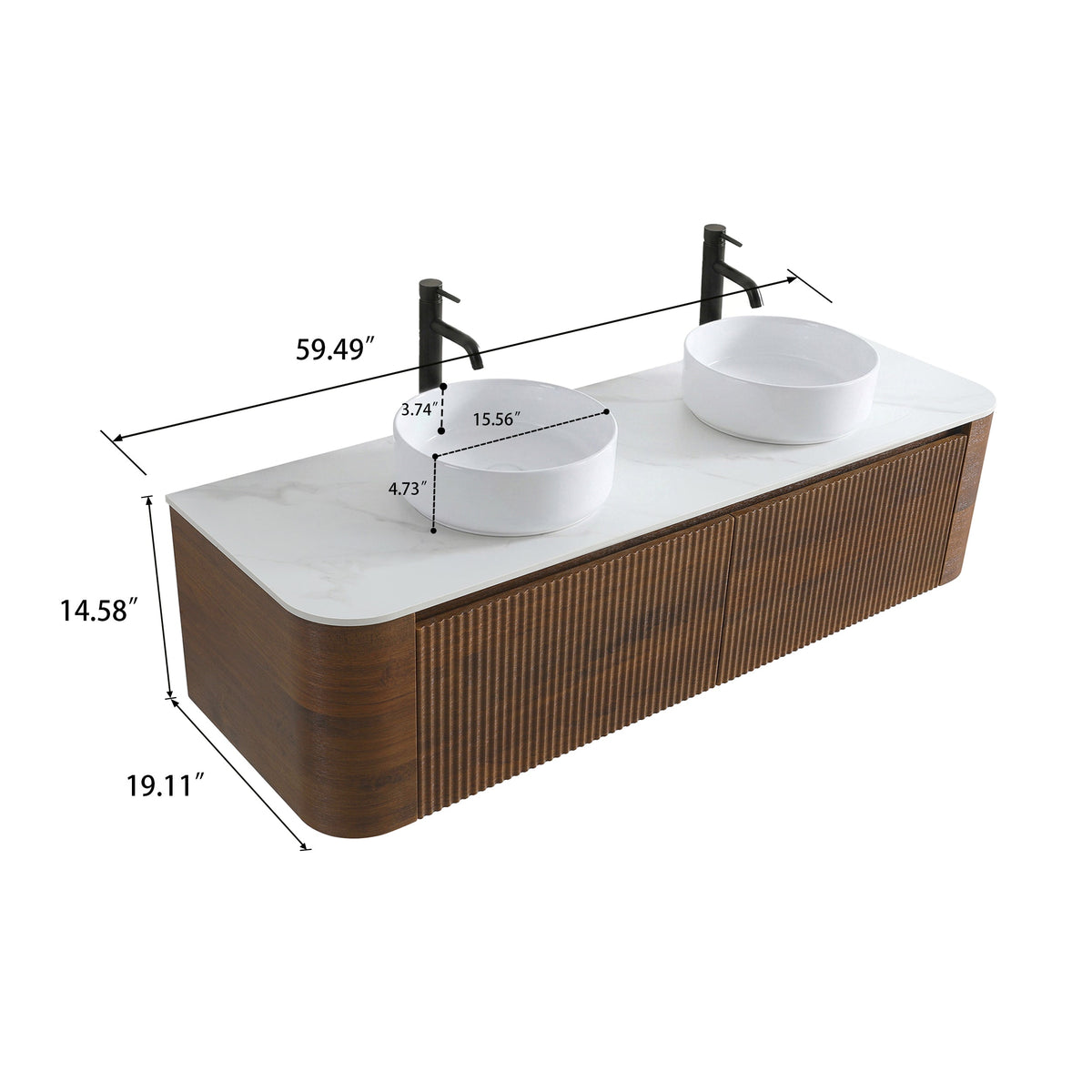 Erba 60 Inch Bathroom Vanity With Sink