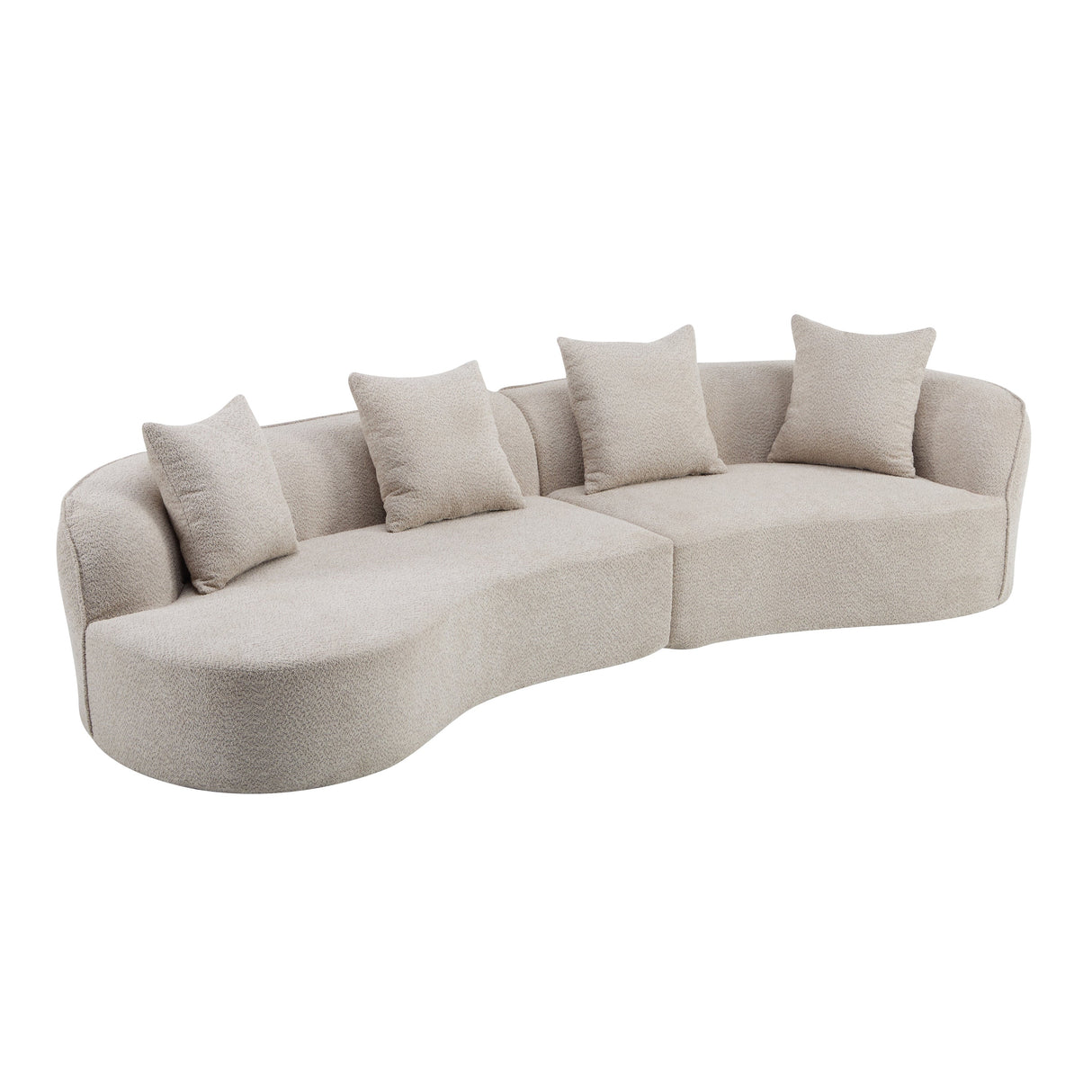 126" Curved Sectional Sofa (Almond-D28 Full Foam)