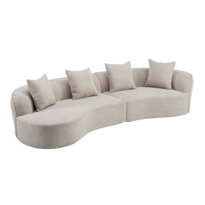126" Curved Sectional Sofa (Almond-D28 Full Foam)