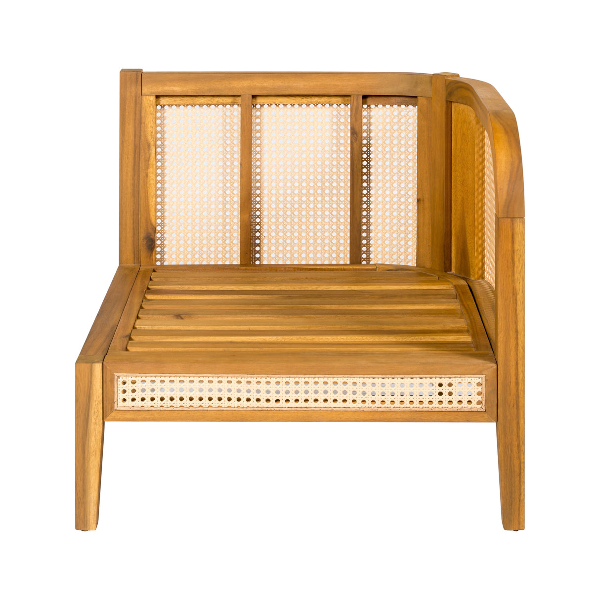 Kirkby Outdoor 5 Seater V-Shaped Acacia Wood Sofa