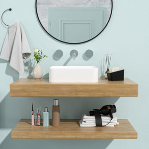 Modern European Design Ceramic Rectangular Vessel Bathroom Sink