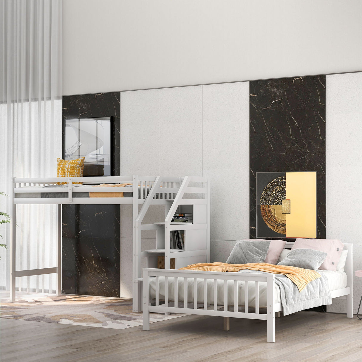 Loft Bed With Staircase And Storage
