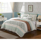 9 Piece Cotton Percale Comforter Set Aqua