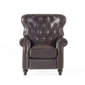 Contemporary Style Push Back Recliner With Button Tufted Stitching And Nailhead Trim