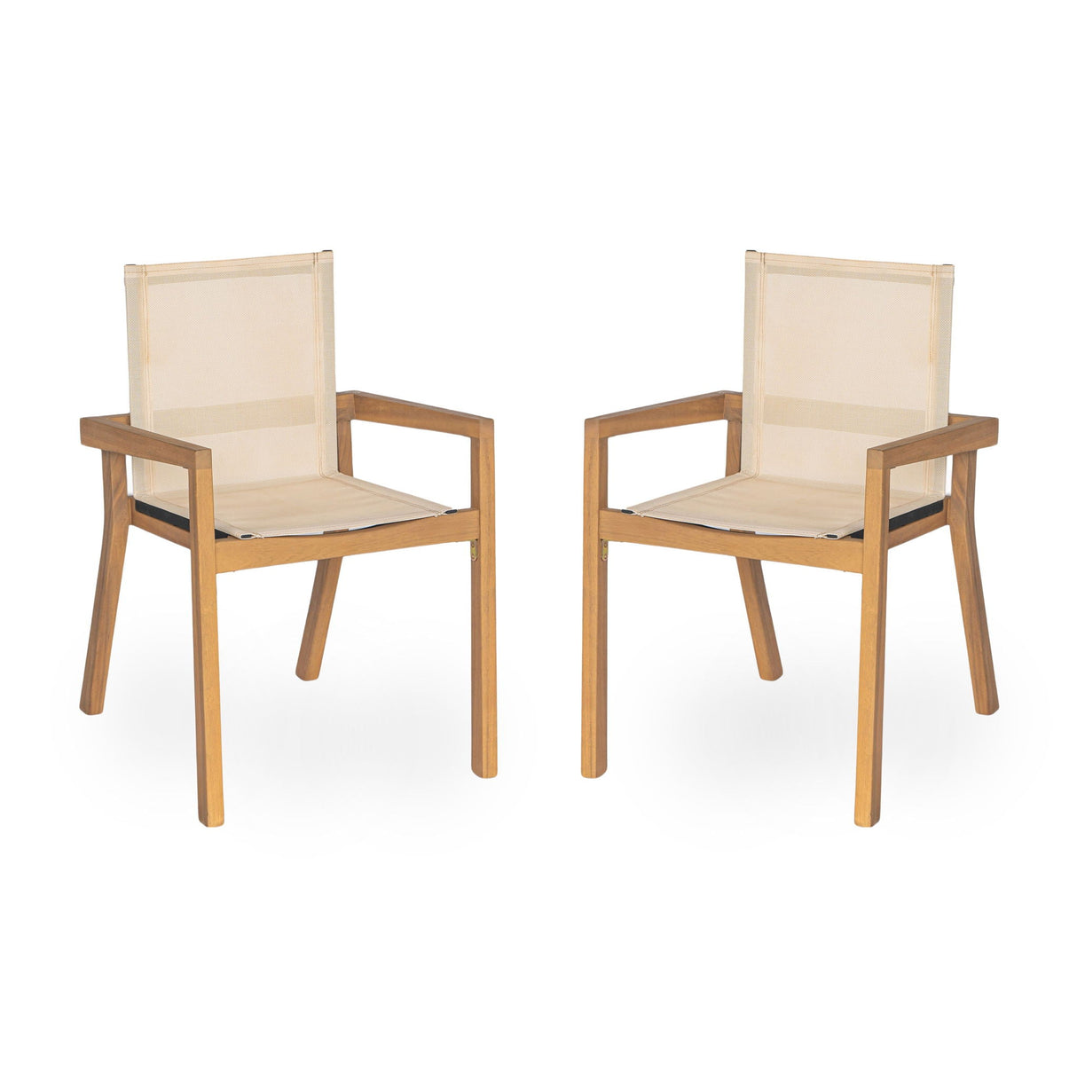 Belfast - Dining Chair With Acacia Wood Frame And Seating (Set of 2)