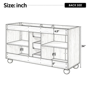 58.3" Bathroom Vanity Cabinet With 3 Drawers & 4 Doors