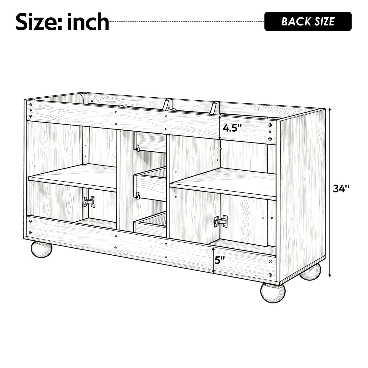 58.3" Bathroom Vanity Cabinet Only with Soft-Close Drawers
