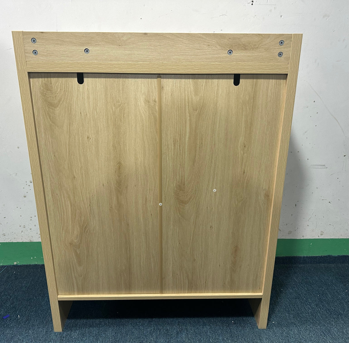 42.5" Tall Rattan Shoe Cabinet with Doors