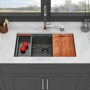 Workstation Kitchen Sink, Single Bowl Undermount