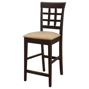 Upholstered Counter Height Stools (Set of 2) - Brown / Beige
