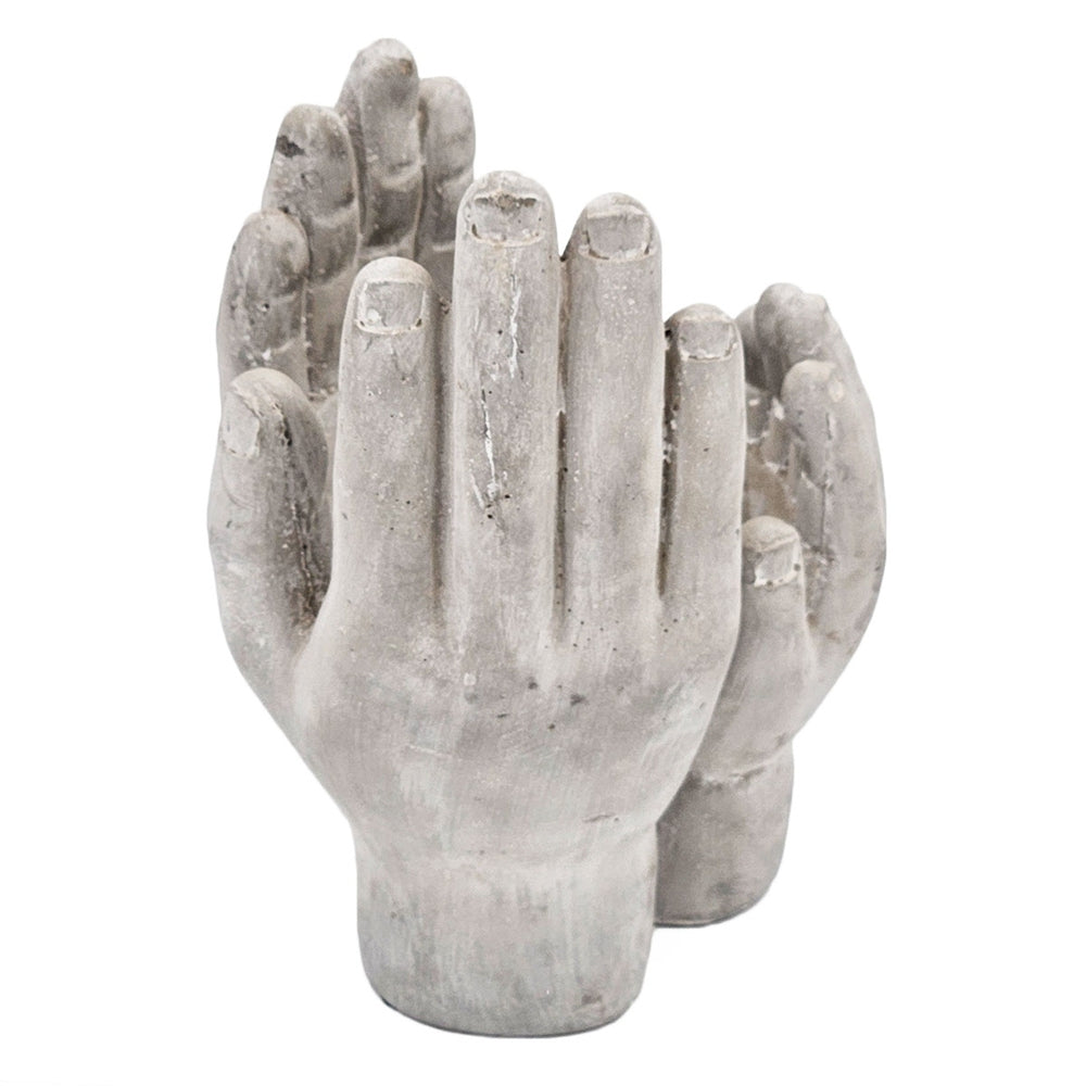 Set of 2 6x6x9' Accepting Hands Accent Cement Hand Decor