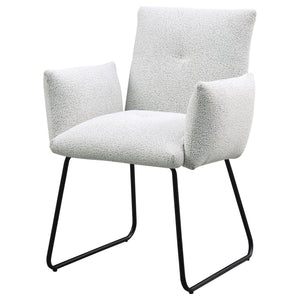Ackland Upholstered Dining Arm Chair Light Grey (Set of 2)