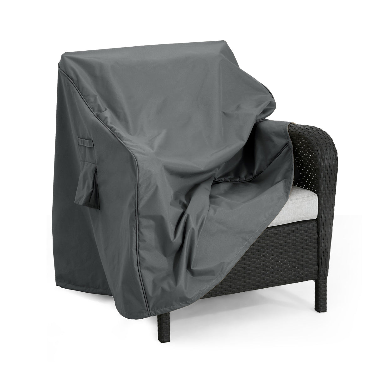 Outdoor SHIELD Patio Club Chair Cover Dark Gray Fabric 36 Inches