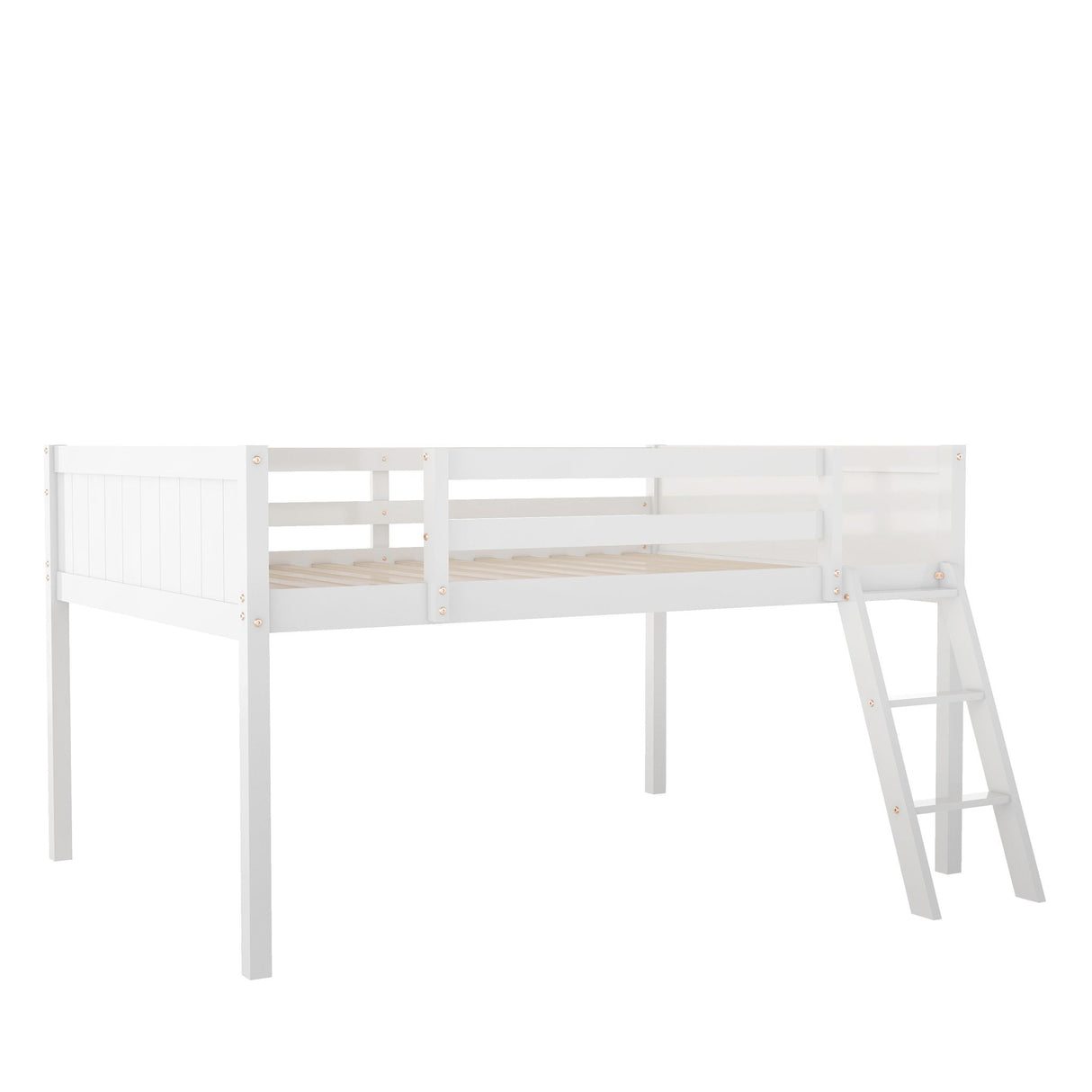 Low Loft Bed With Adjustable Ladder