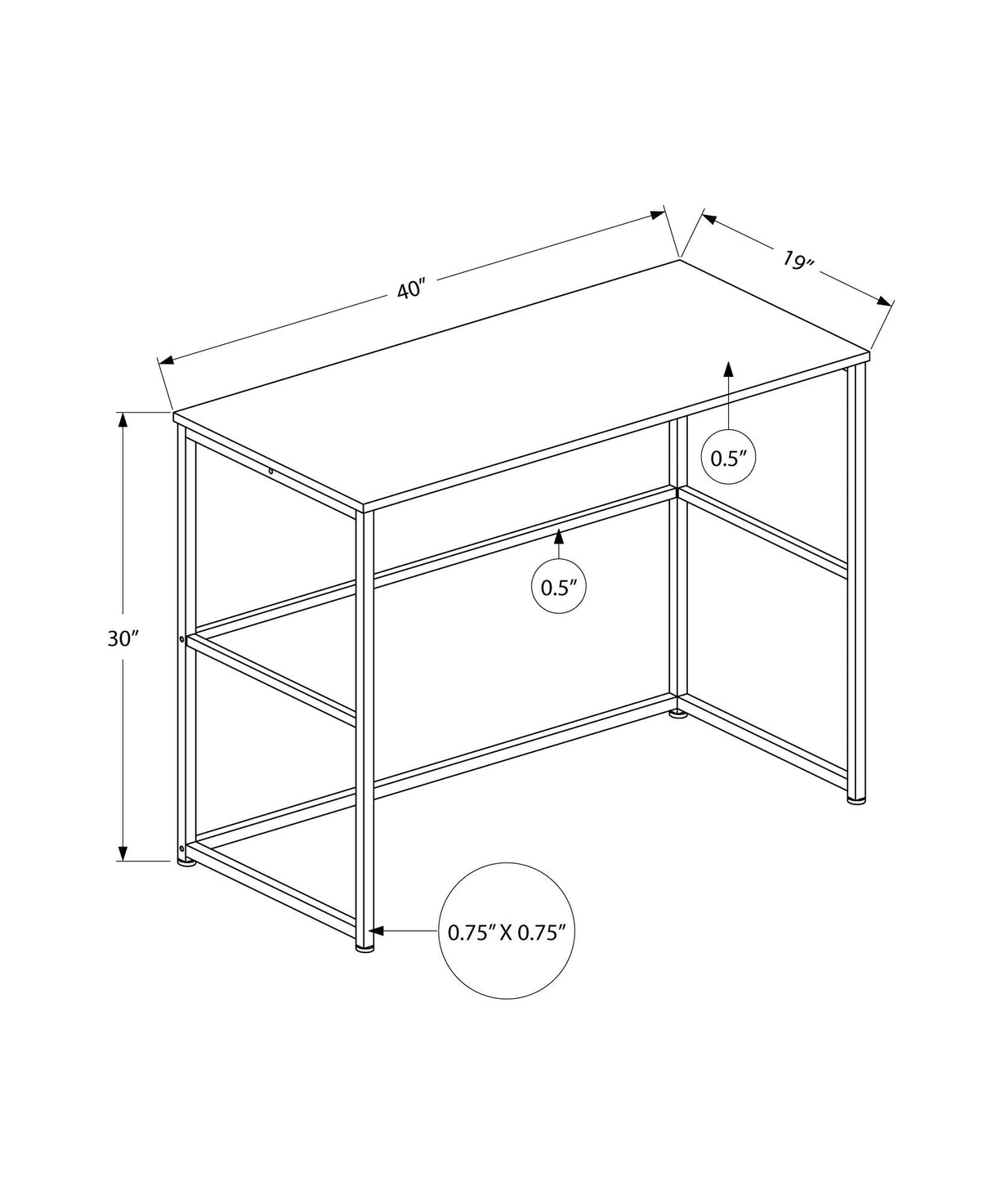 Computer Desk, Home Office, Laptop, Left Right Set-Up, Storage Drawers, Work, Contemporary, Modern