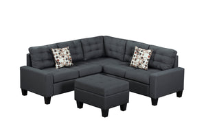 6-Piece Upholstered Sectional Sofa Grey
