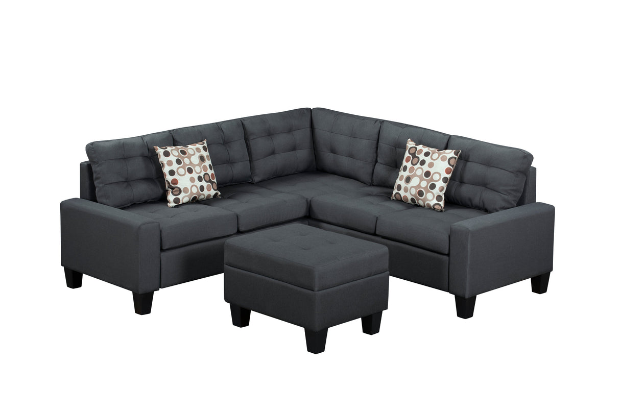 6-Piece Upholstered Sectional Sofa Grey
