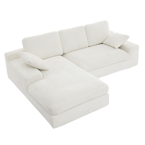 Compressed Sofa With 3 Back Cushions, 2 Throw Pillows